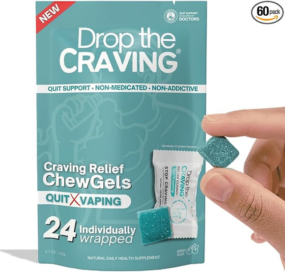 Drop The Craving Quit Craving Multi-Vitamin Gummy to Help Cravings for Good, Nicotine-Free Solution Easy to Take as Needed Essential Support That Works Fast (24 Pack)